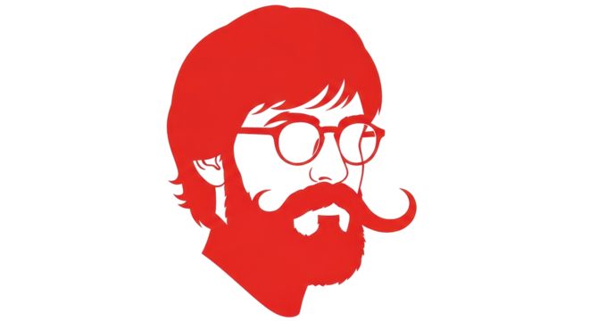 Isolated Bearded Man Silhouette - Powered by Adobe