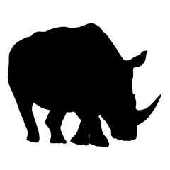 Rhinoceros silhouette. Realistic vector animal