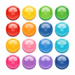 Set of 24 colorful buttons