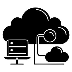 Silhouette of a cloud computing business concept