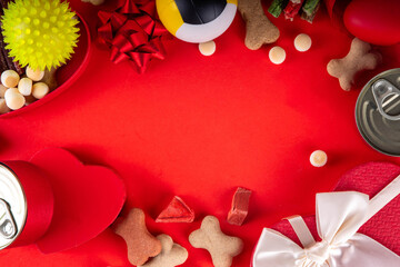 Pets Valentine day holiday shopping and gifts background