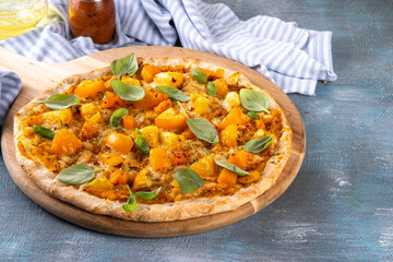Homemade pumpkin pizza