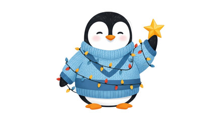 Isolated Christmas Penguin