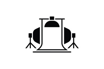 Obraz premium Professional photography studio setup with softbox lighting and backdrop stand