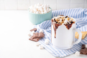 Mug with S`mores hot chocolate or latte