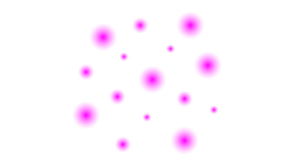 Pink Glowing Bokeh Light Effect, Abstract Neon Dots, Soft Blur Sparkle Glow on White Background for Decoration and Design