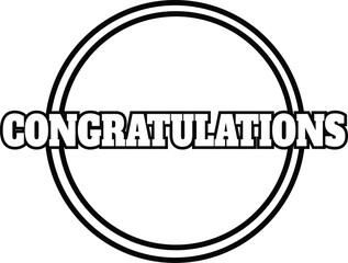 Fototapeta premium Vector art of congratulations text in a circle