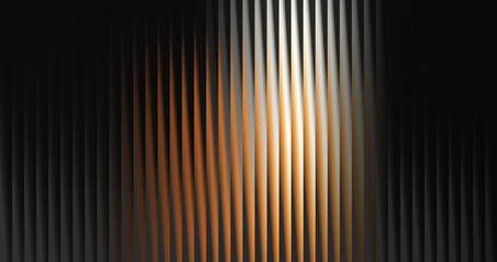 Abstract metallic background with vertical lines and warm light