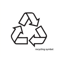Black Recycling Symbol – Minimalist Eco Icon in Vector Style