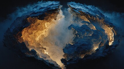 Cosmic orb, fractured, inner glow