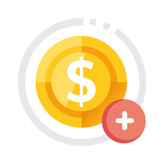 Colorful dollar coin and currency symbol vector design