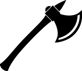A Classic Fire Axe Simple Graphic Symbol Clean Silhouette