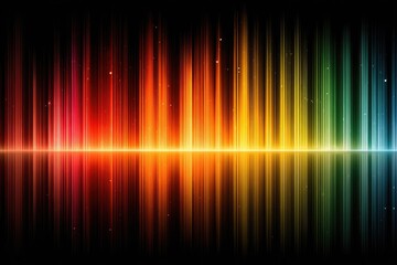 Vibrant vertical spectrum reflections on dark background