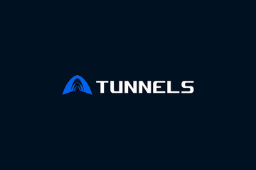 abstract symbol logo vector design for tunnel construction. bold tunnels railways project icon logo design template with futuristic, modern and elegant styles