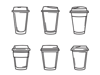 Takeaway Plastic Cup Line Art Illustration