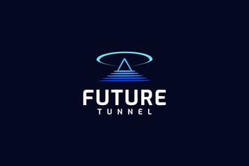 future tunnel icon logo vector design template, creative modern tunnel construction symbol logo design vector illustration with futuristic, elegant and sci-fi styles