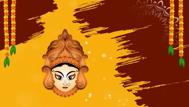 An Artistic Navratri and Durga Puja Background with a Modern Brush Stroke Design