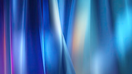 Abstract drapes of vibrant blue and light