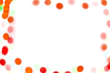 Colorful shiny glowing bokeh light overlay effect on transparent background design element