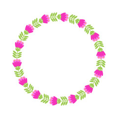 Decorative Floral Wreath Pink Flowers