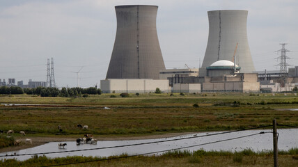 Nuclear facility providing energy near Antwerp harbor.