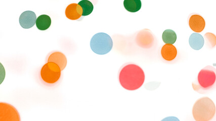 Colorful shiny glowing bokeh light overlay effect on transparent background design element