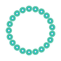 Decorative Daisy Circular Wreath Frame