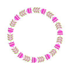 Minimal Red Tulip Wreath Frame