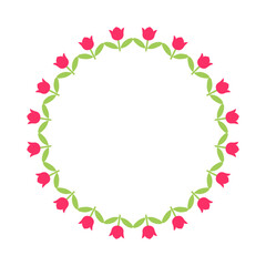 Pink Tulip Floral Wreath Frame