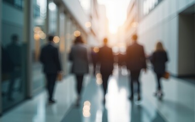 Blurred image of business people walking. High quality