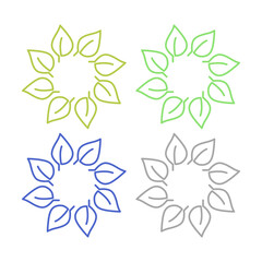 NATURAL PRODUCT LEAVES IN CIRCLE SIGN SYMBOL LOGO
