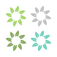 NATURAL PRODUCT LEAVES IN CIRCLE SIGN SYMBOL LOGO
