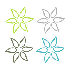 NATURAL PRODUCT LEAVES IN CIRCLE SIGN SYMBOL LOGO
