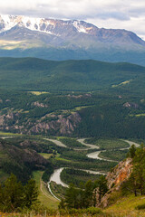 A winding river among the mountains