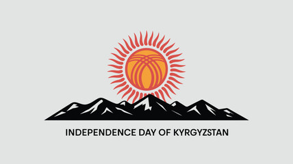 Kyrgyzstan Independence Day Minimal Flat Vector Illustration