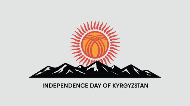 Kyrgyzstan Independence Day Minimal Flat Vector Illustration - Powered by Adobe