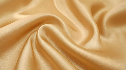 Fototapeta premium Golden Satin Fabric – Shiny Luxury Textile Waves Background