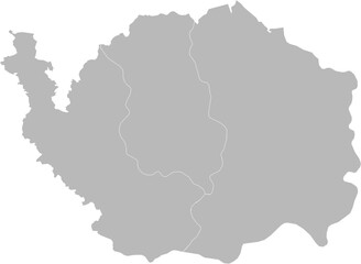 Karlovy Vary Region, Czech Republic – administrative vector map with district boundaries (Krovak projection, PPT-compatible & fully editable)