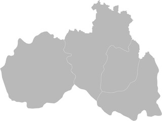 Obraz premium Liberec Region, Czech Republic – administrative vector map with district boundaries (Krovak projection, PPT-compatible & fully editable)