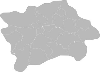Obraz premium Prague (Capital City), Czech Republic – administrative vector map with district boundaries (Krovak projection, PPT-compatible & fully editable)