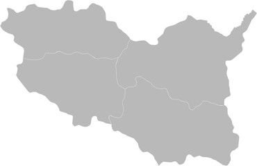 Fototapeta premium Pardubice Region, Czech Republic – administrative vector map with district boundaries (Krovak projection, PPT-compatible & fully editable)
