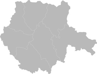 South Bohemian Region, Czech Republic – administrative vector map with district boundaries (Krovak projection, PPT-compatible & fully editable)