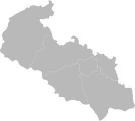Moravian-Silesian Region, Czech Republic – administrative vector map with district boundaries (Krovak projection, PPT-compatible & fully editable)