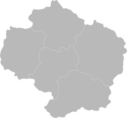 Fototapeta premium Vysocina Region, Czech Republic – administrative vector map with district boundaries (Krovak projection, PPT-compatible & fully editable)