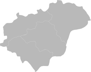 Obraz premium Zlin Region, Czech Republic – administrative vector map with district boundaries (Krovak projection, PPT-compatible & fully editable)