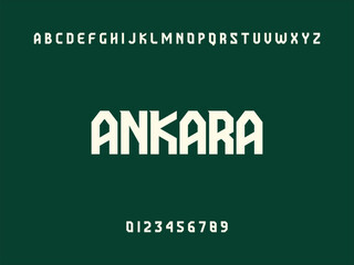 Ankara Typography Design with Alphabet and Numbers on Dark Green Background