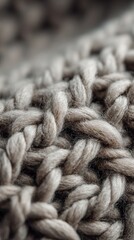 Close-up of chunky knit fabric