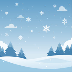 Blue background with snow flakes
