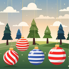 Christmas tricolor balls
