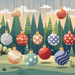 Christmas tricolor balls